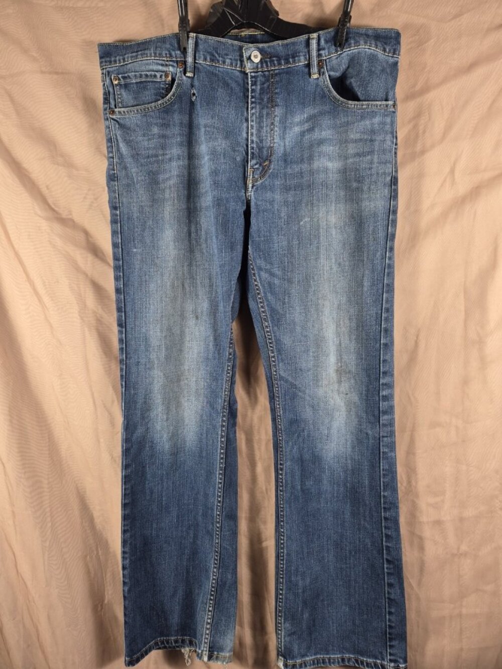 LEVI'S 527 men's blue rugged slim bootcut work westerncore Jeans size 38x32